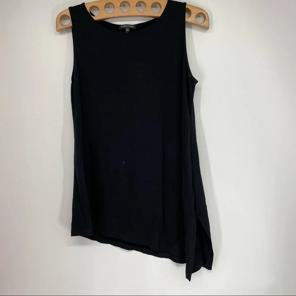 Eileen Fisher asymmetrical hem black tank med M - Picture 2 of 5